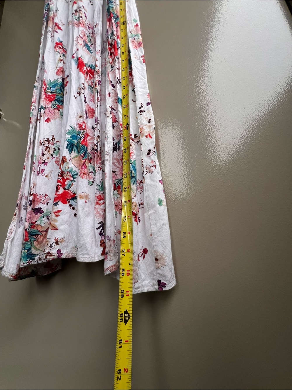 PARISIAN Floral Maxi Dress White Multicolor Peasant Chic Resort Boho Cottagecore - Picture 13 of 15